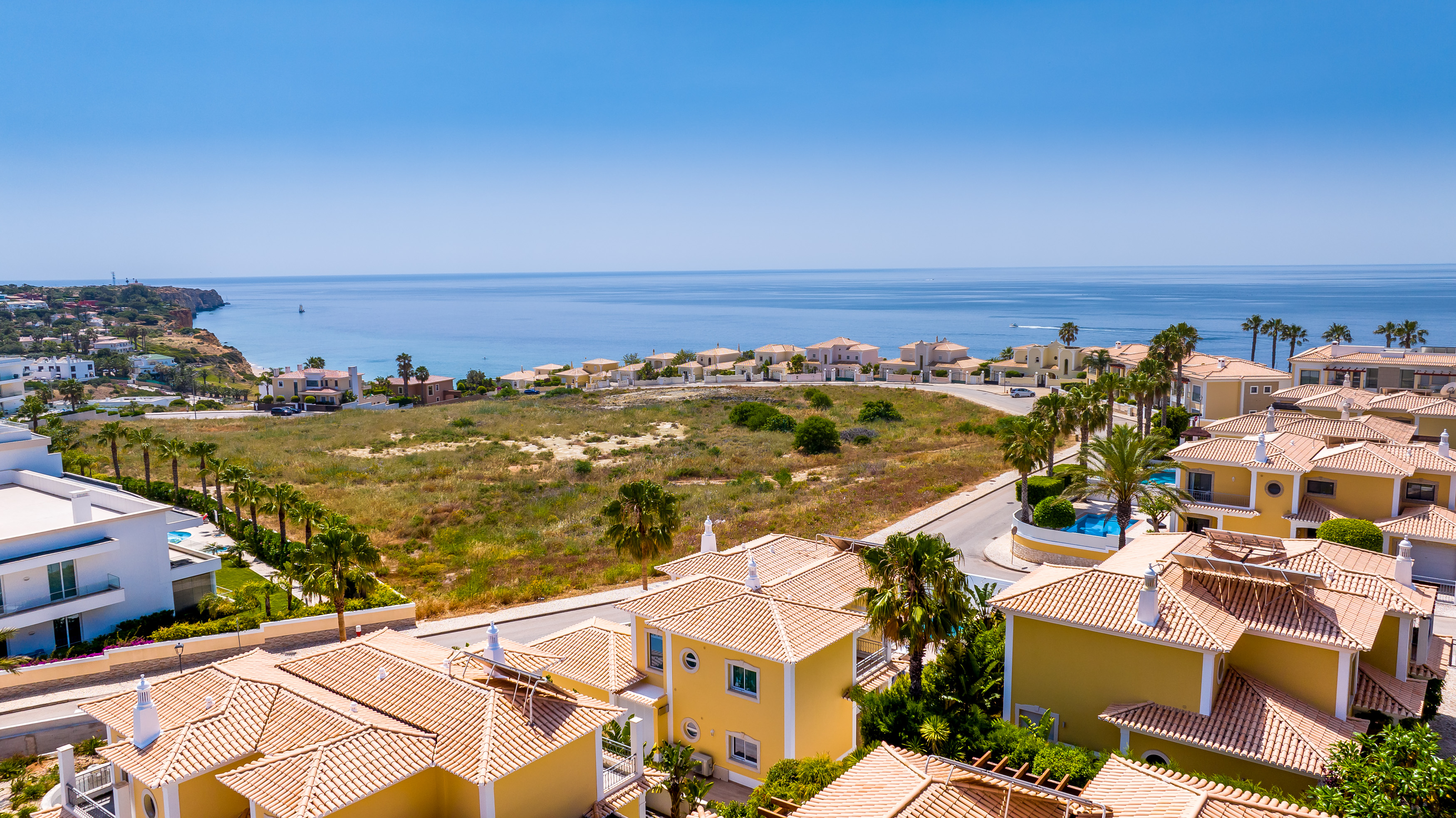Aerial view of holiday villas in Lagos